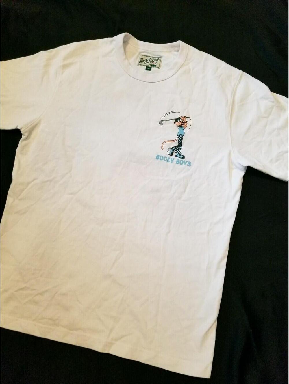 Rare BOGEY BOYS White Golf T Shirt Double Now Triple Later Pink Panther Large L - Picture 7 of 9